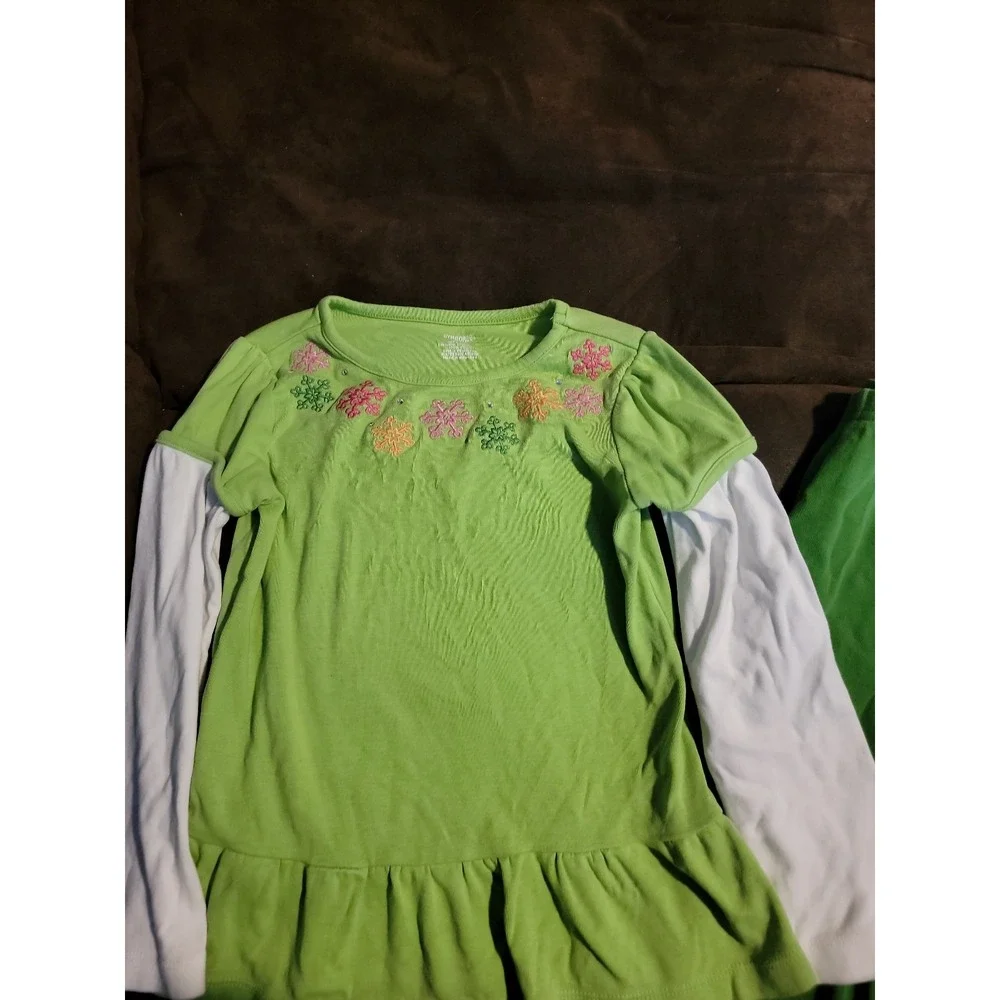 Gymboree cheery all the‎ way snowflake top and leggings outfit size 5